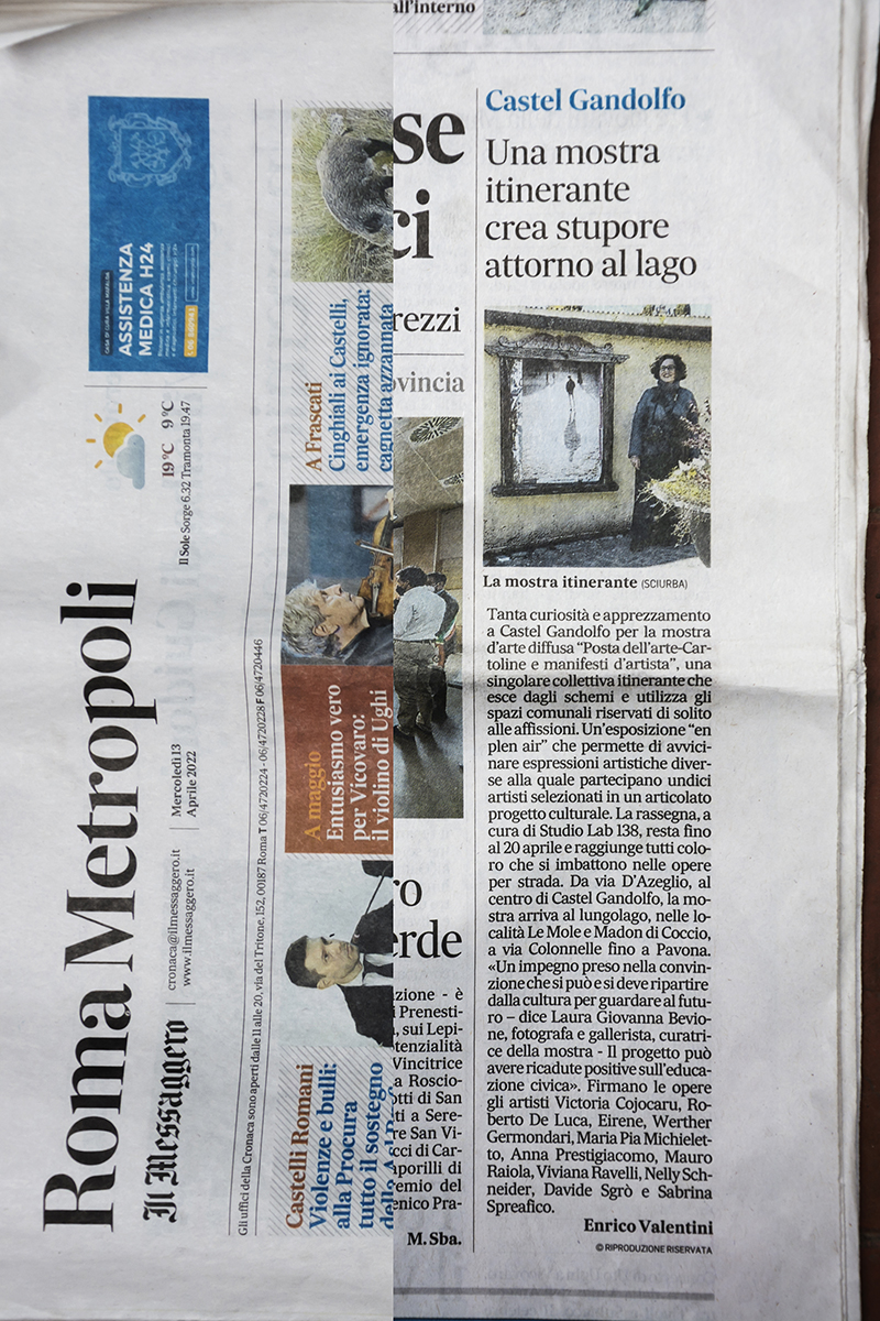 il messaggero newspaper with the exhibition article - april 13 2022 edition